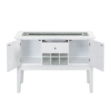 Elizaveta - Server - Faux Crystal Diamonds & White High Gloss