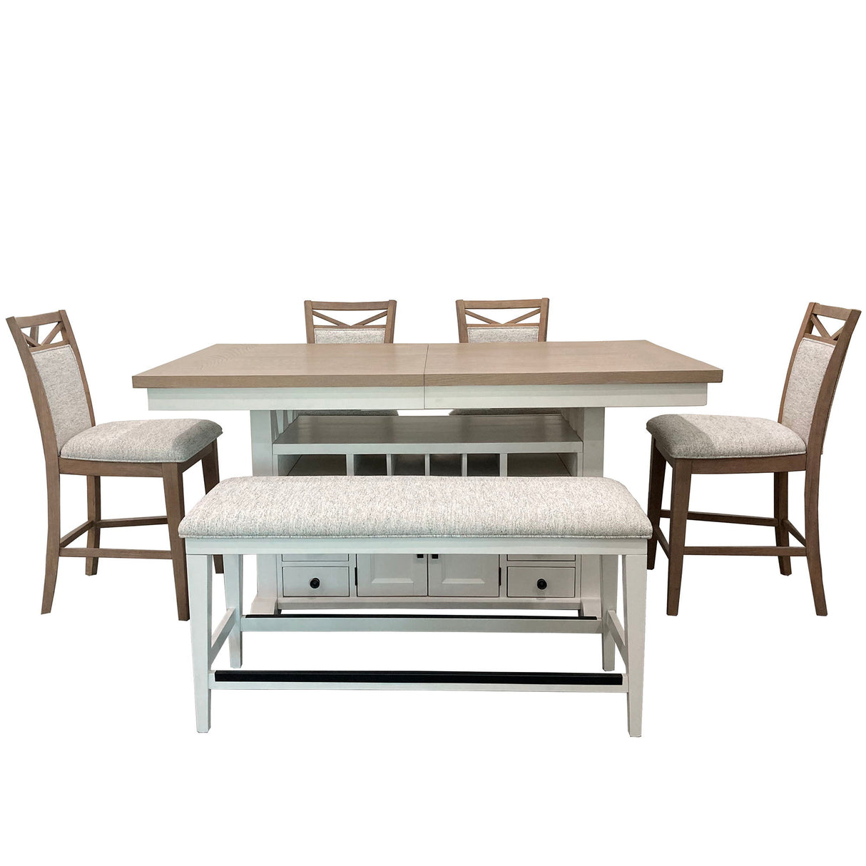Comedor Moderno Americana - Mesa de Comedor Extensible a la Altura de la Encimera de la Isla - Algodón