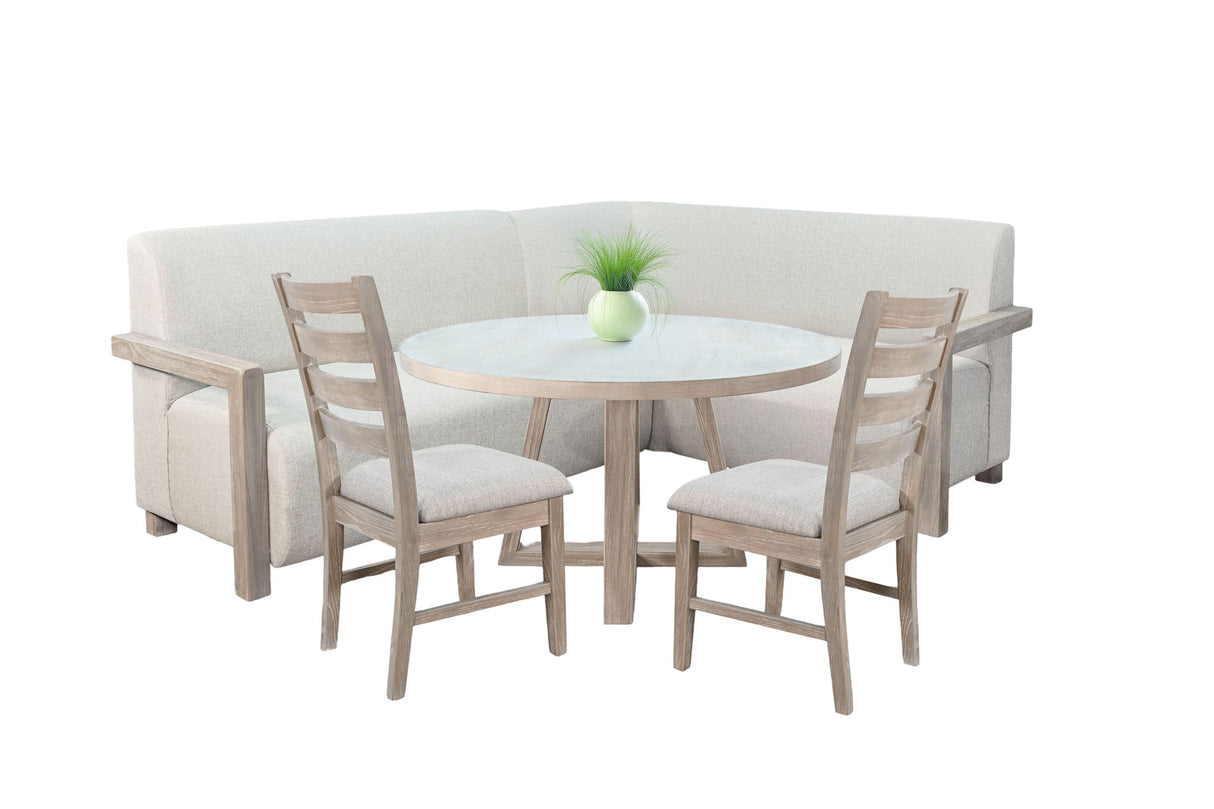 4-Piece Upholstered Dining Set (Bench, Table, 2 Side Chairs) - Wheat