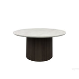 Sylvie - Round Table With White Faux Marble Top And Base