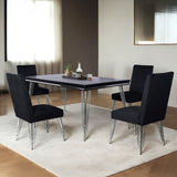 Ava - Dining Table With 4 Chairs - Black / Silver alternate view 2