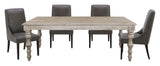 Crossings - Rectangular Dining Table With 4 Upholstered Chairs - Whitewash & Black