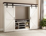 Carriage House - 55" TV Console - Cottage White / Europen Dark
