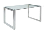 Abraham - Mesa de comedor - Cristal transparente y acabado cromado