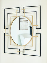 Oceanal - Accent Mirror - Black / Gold Finish