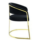 Fallon - Silla auxiliar (juego de 2) - Terciopelo negro y dorado espejado
