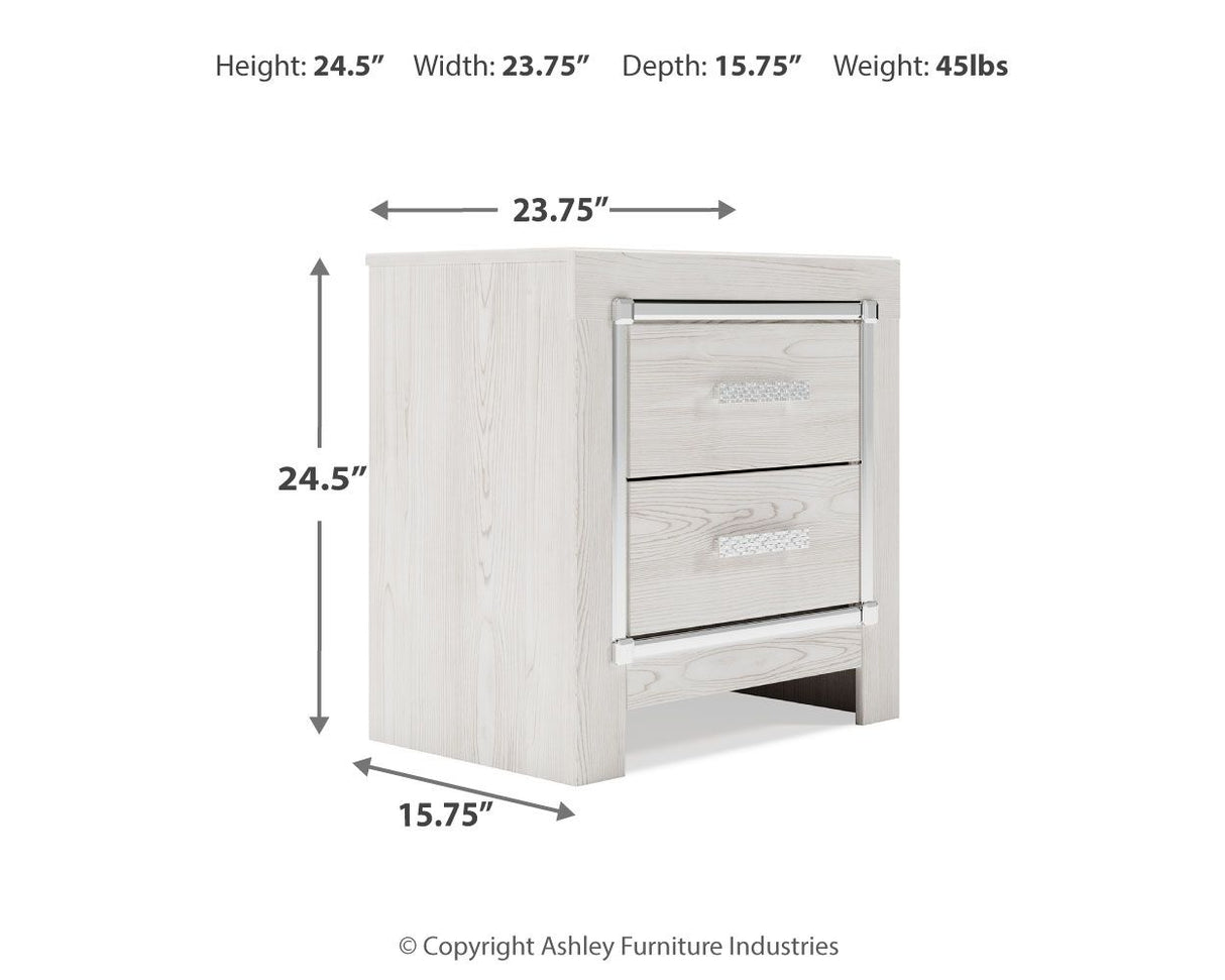 Altyra - White - Two Drawer Night Stand