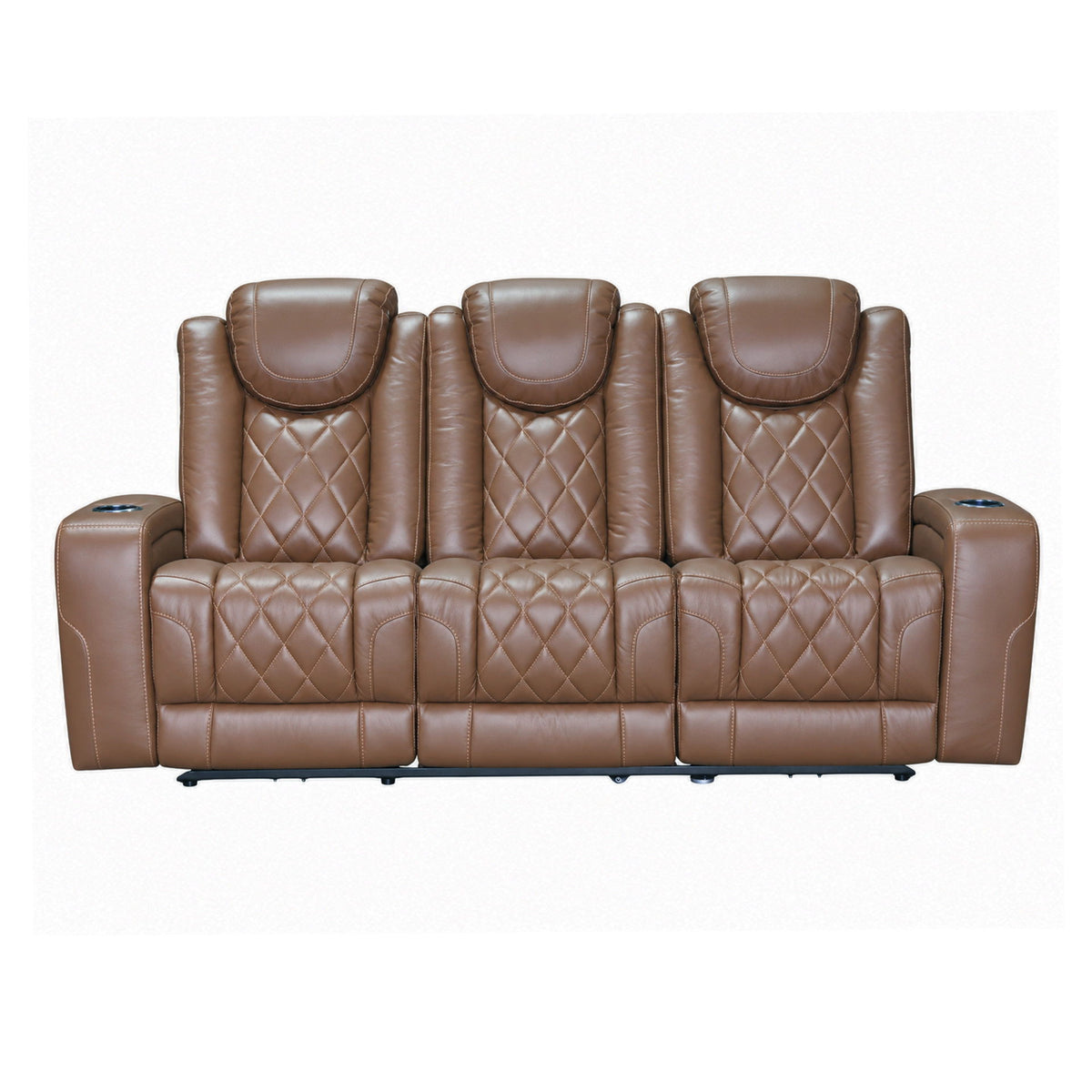 Dorian - Reclining Leather Sofa With Power Headrest And Footrest - Brown