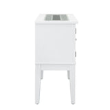 Elizaveta - Server - Faux Crystal Diamonds & White High Gloss