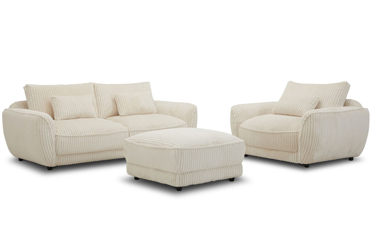 Utopia - Ottoman With Casters - Mega Ivory
