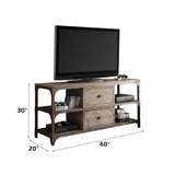 Gorden - Mueble para TV - Roble desgastado y Plata envejecida