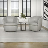 Barolo - 100% Italian Leather Swivel Club Chair (Set of 2)