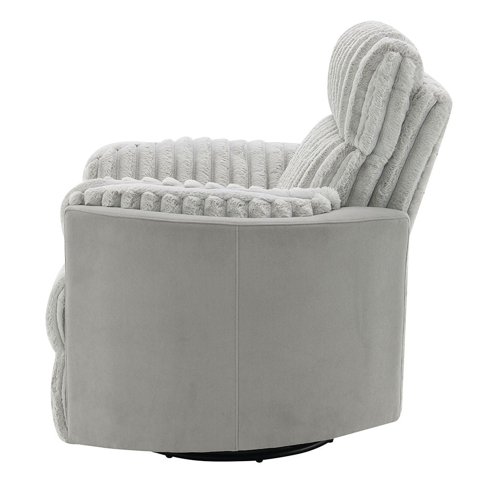 Emee - Sillón Reclinable Planeador con Giro - Pana Gris