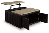 Rylandyn - Mesa de centro elevable - Negro / Marrón claro