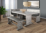 Alpine - Wood Breakfast Nook 3 Piece Dining Set - Gray