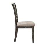 Claudia II - Silla de comedor (Juego de 2) - Tela y gris envejecido