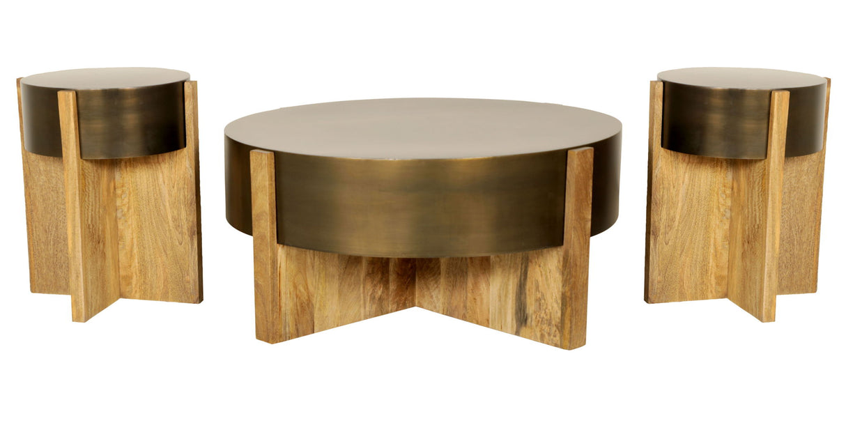 Aspen - 42" Round Cocktail Table With 2 End Tables - Barton Bronze alternate view 4