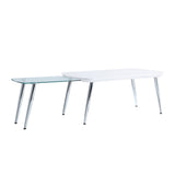 Acme - Mesa de centro - Acabado blanco y cromo