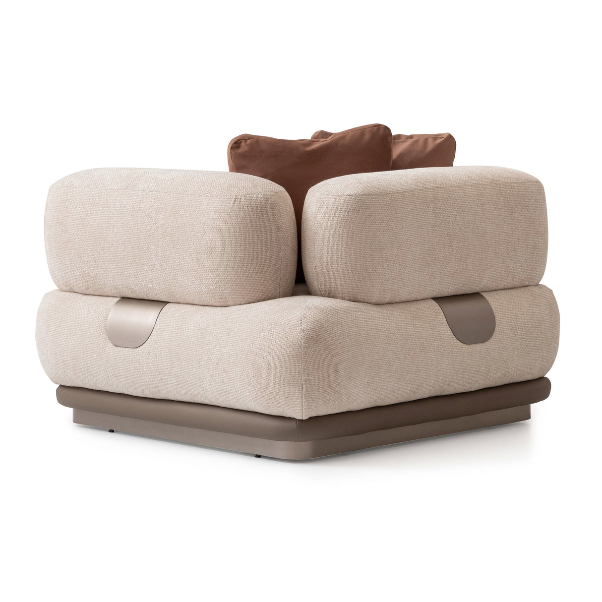 Bristol Point - Silla esquinera - Beige/Marrón cuero