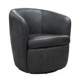 Barolo - 100% Italian Leather Swivel Club Chair (Set of 2)