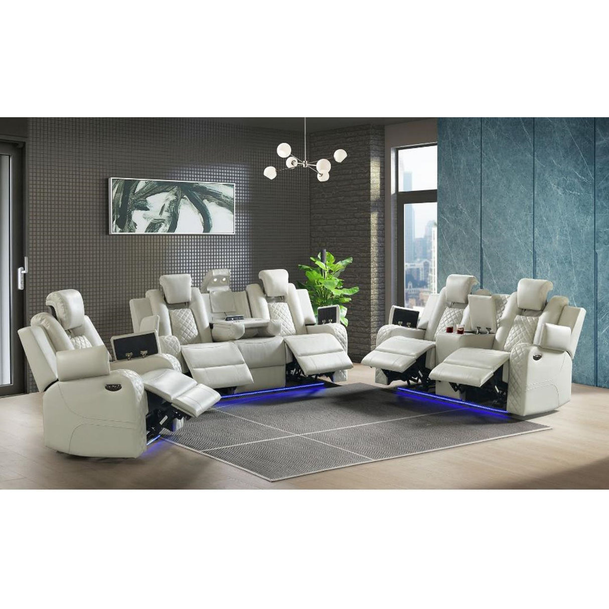 Carlo - Reclinable motorizado con reposacabezas eléctrico, LED