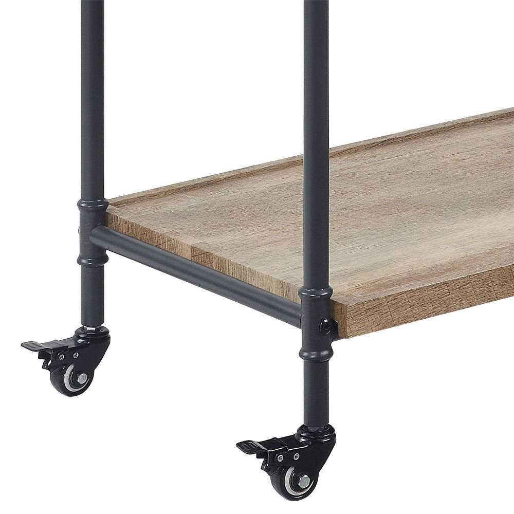 Brantley - Carrito de servicio - Acabado roble y negro arena