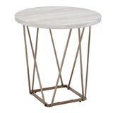 Rowyn - Faux Marble Top End Table - Gray