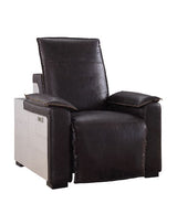Nernoss - Sillón reclinable - Cuero marrón oscuro y aluminio