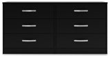 Finch - Cómoda de seis cajones - 73.66 cm de altura - Negro
