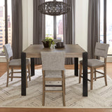 Cedar Fork - 54" Dining Square Counter Table With 4 Counter Stools - Smoked Arabica