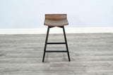 Doe Valley - Taburete giratorio de madera de 24" de alto - Piel de ciervo