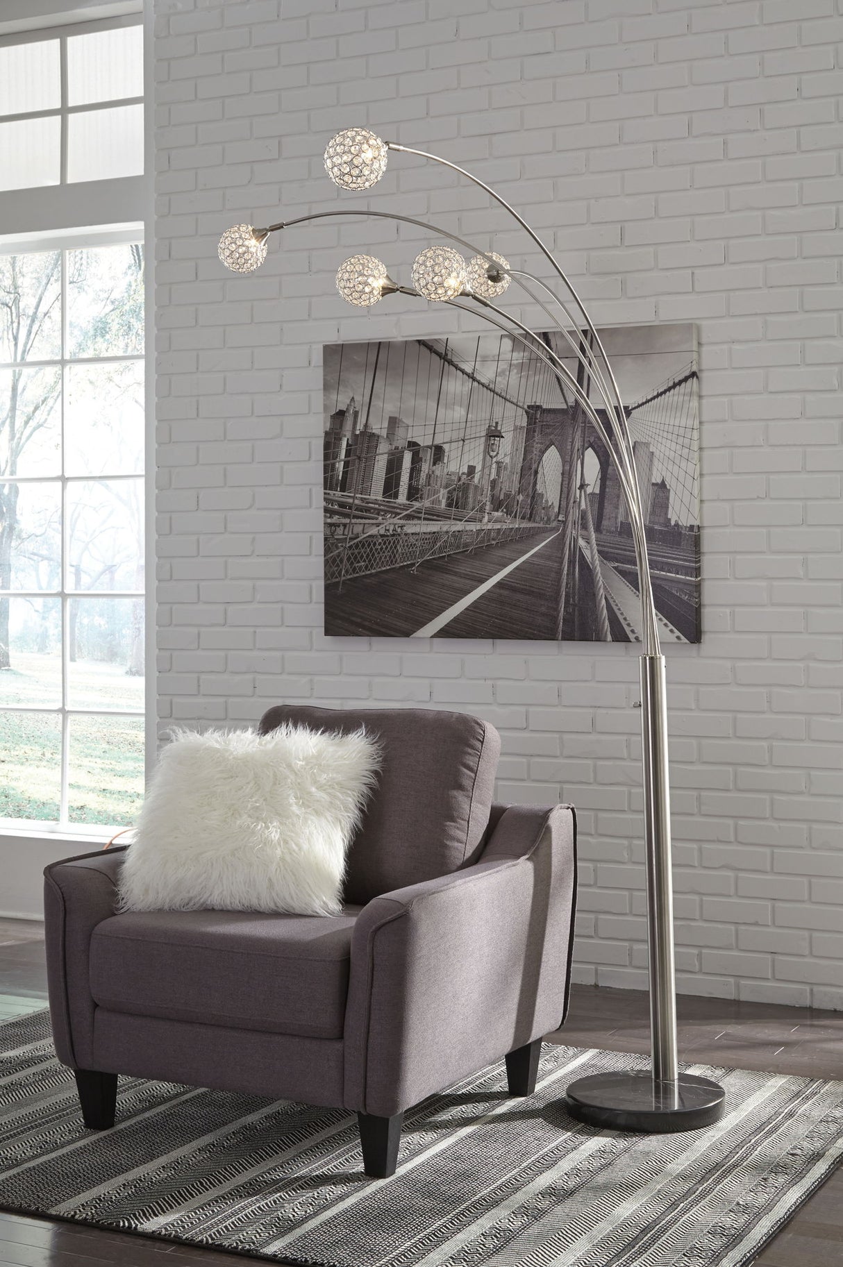 Winter - Metal Arc Lamp  - Silver Finish
