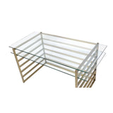 Shona - Escritorio - Oro Antiguo y Vidrio Transparente