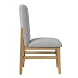 Portland - Silla de comedor con respaldo cuadrado (juego de 2) - Natural / Gris
