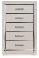 Zyniden - Five Drawer Chest - Silver