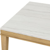 Essence - Mesa de comedor rectangular de 70" con tablero de mármol