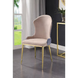 Caolan - Side Chair (Set of 2) - Tan, Lavender Fabric & Gold
