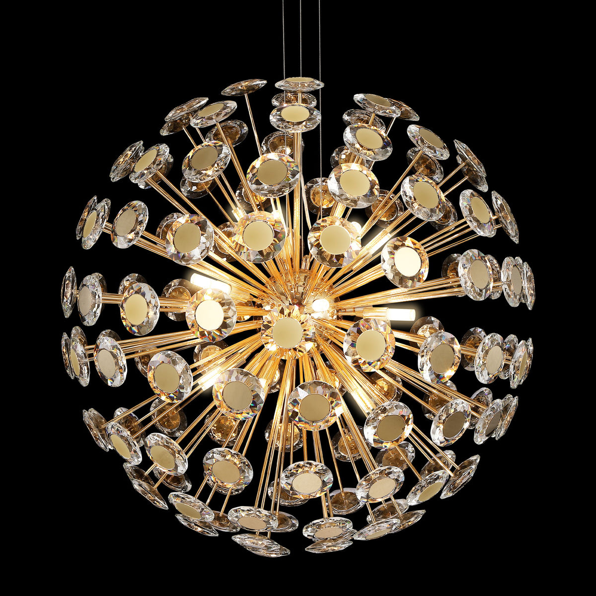 Michael Amini Lighting - Pendant 18 Light-Round Crystal Chandelier - Gold