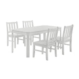 Juego de comedor Travis Youth - 5 piezas con mesa y 4 sillas - Blanco