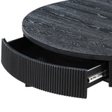 Tate - Round One Drawer Coffee Table - Black