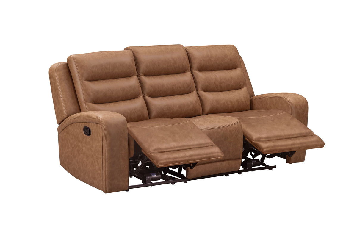 Napa - Manual Triple Recline Sofa - Wrangler Clay