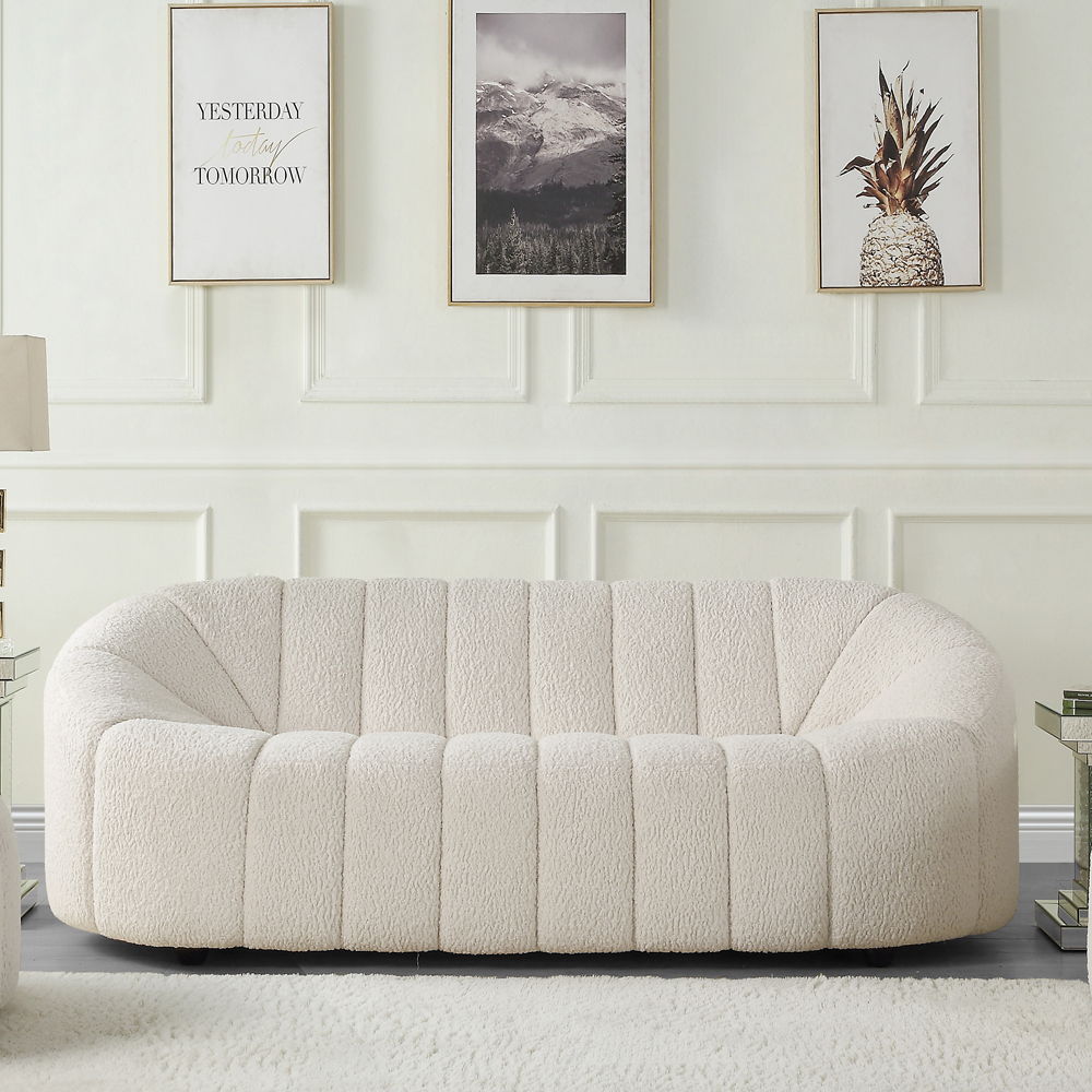 Osmash - Sofá - Sherpa de Peluche Blanco