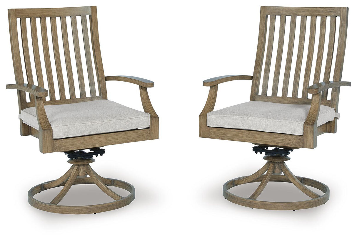 Rancho Rainier - Sillón giratorio con cojín (juego de 2) - Marrón / Beige