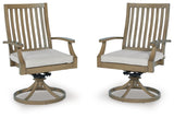 Rancho Rainier - Sillón giratorio con cojín (juego de 2) - Marrón / Beige