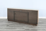 78" Media Console With Electric Fireplace - Light Gray / Wheat