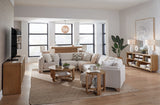 Escape - 90" Console With Reversible Panel Doors - Glazed Natural Oak Natural Cane