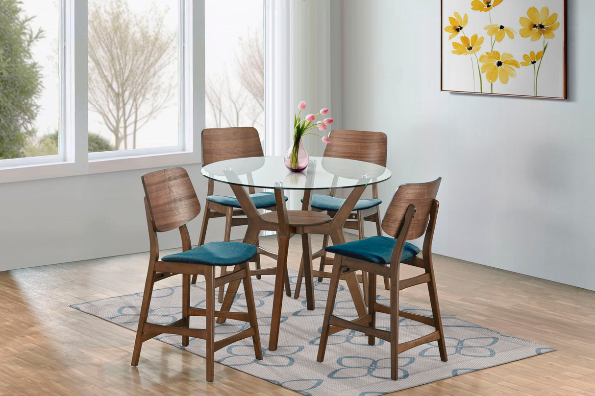 Oscar - Conjunto de mesa de mostrador de vidrio redondo