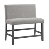 Seneca - Counter 3 Piece Corner Bench Gray Fabric - Gray