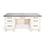 Carriage House - Desk - White / Dark Brown