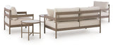 Bluff Trail - Loveseat, Lounge Chairs, Tables Set (Set of 5) - Beige